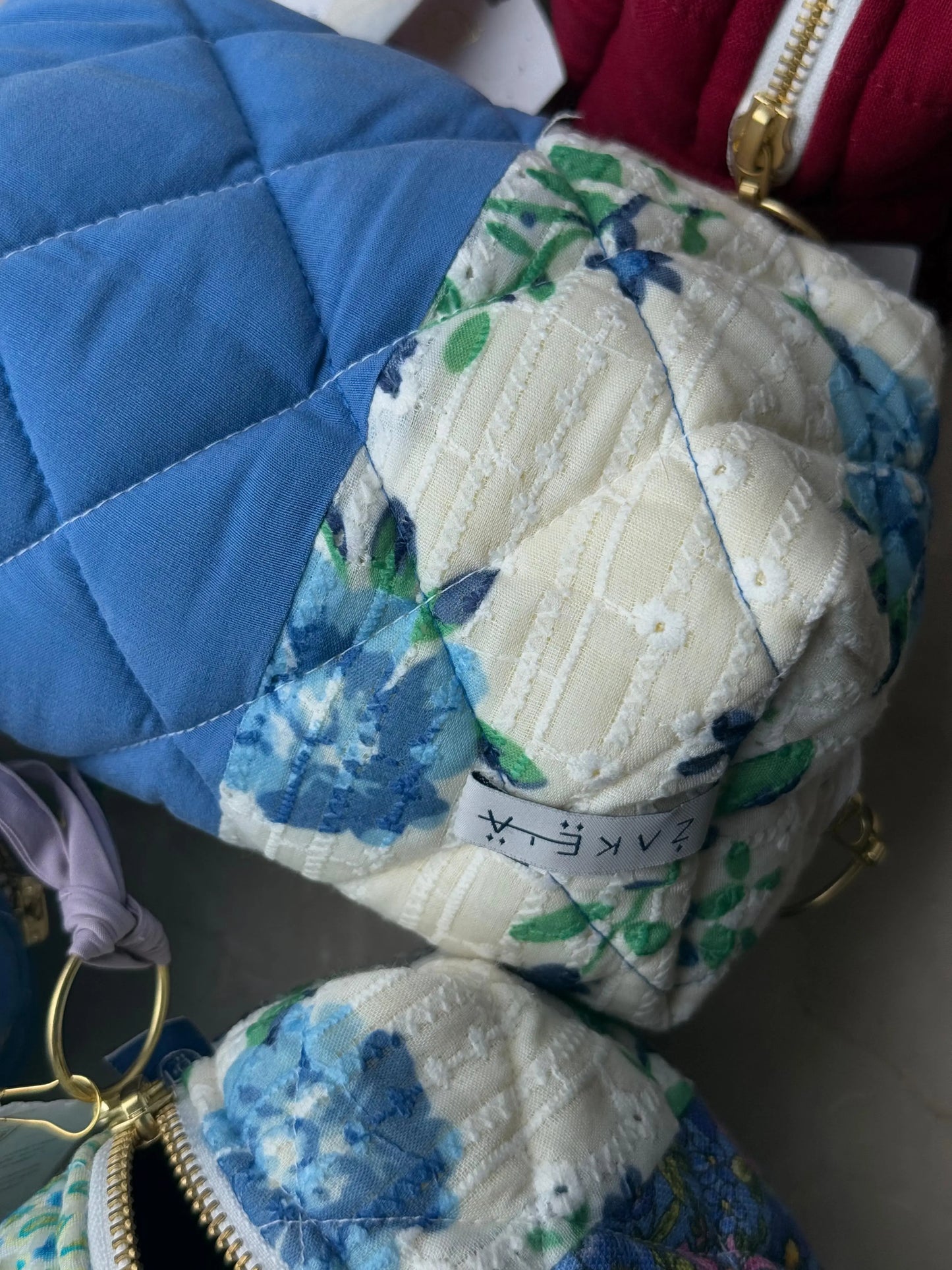 Make Up Bag Large Blue and Floral