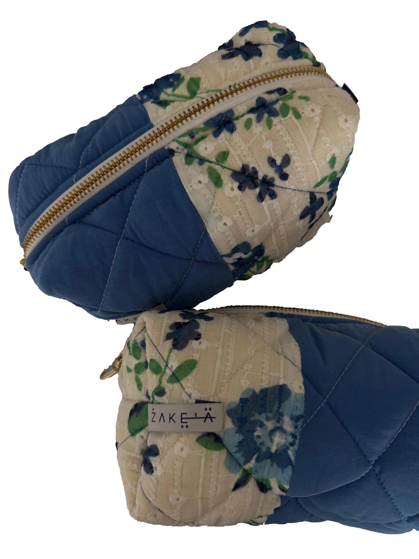 Make Up Bag Large Blue and Floral