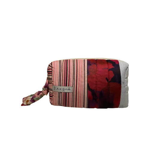 Make Up Bag Small Stripes Blue and Navy Red