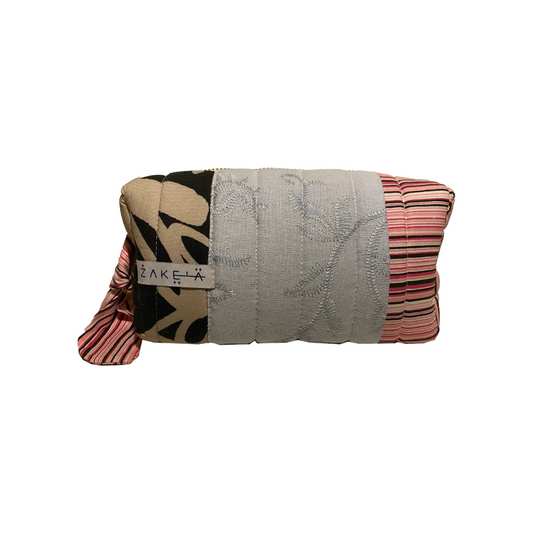 Make Up Bag Small Stripes Blue and Floral