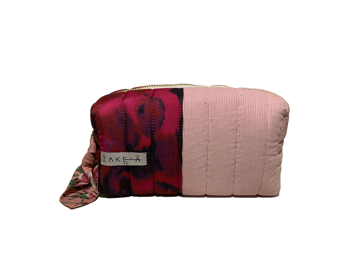 Make Up Bag Small Red and Pink Stripes